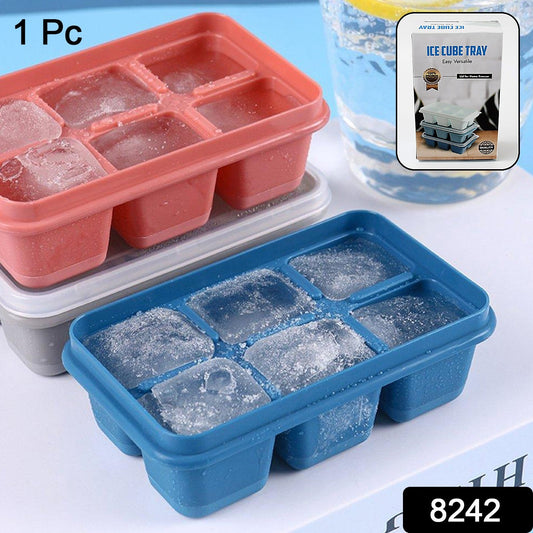6 Grid Silicone Ice Tray Used In All Kinds Of Places Like Household Kitchens (1 Pc)