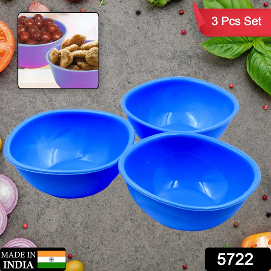 BPA Free Plastic Bowl Set for Cereal Salad Rice Soup Pasta Snack 3 Pc