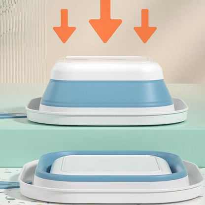 Space-Saving Foldable Baby Wash Basin, Lightweight & Easy to Clean 28×28 Cm)