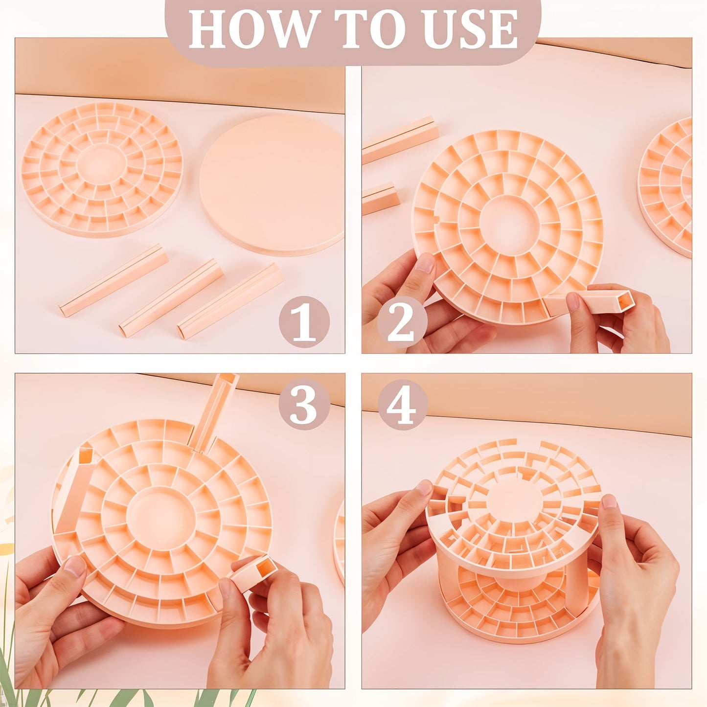 Rotating Makeup Brush Holder Stand (1 Pc)