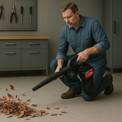 Multi-Purpose Home and Garden Air Blower Kit with Collection Bag for Easy Cleaning