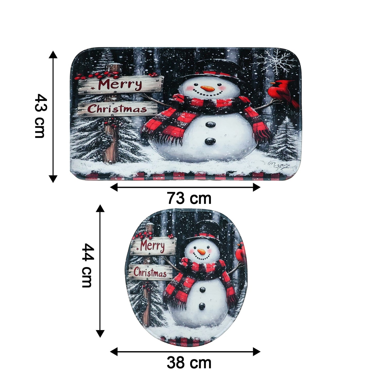 3 in 1 Mix Design Bathroom Mat - (1 Set)