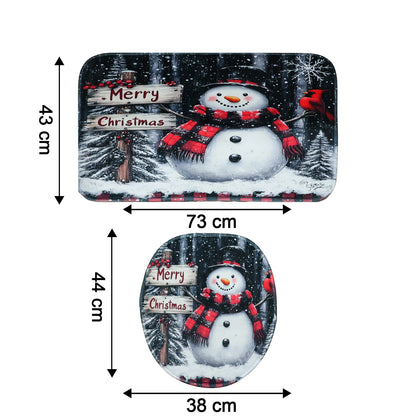 3 in 1 Mix Design Bathroom Mat - (1 Set)