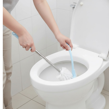 Toilet Plastic Brush with Holder Stand Western and Indian Toilet Bathroom Cleaning