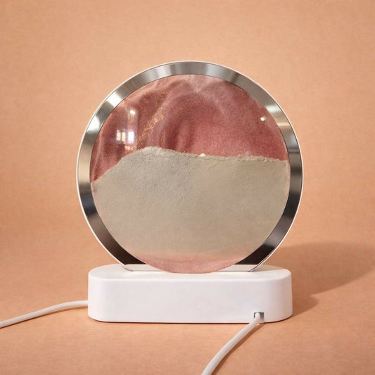 Round Sand Art LED Table Lamp Decorative Night Light (Color may vary)