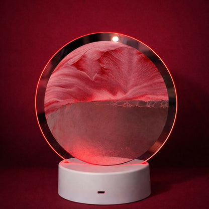 Round Sand Art LED Table Lamp Decorative Night Light (Color may vary)